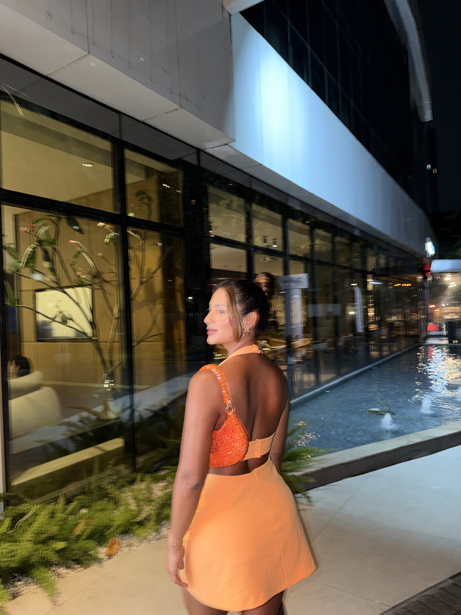VESTIDO NARANJA CORTO